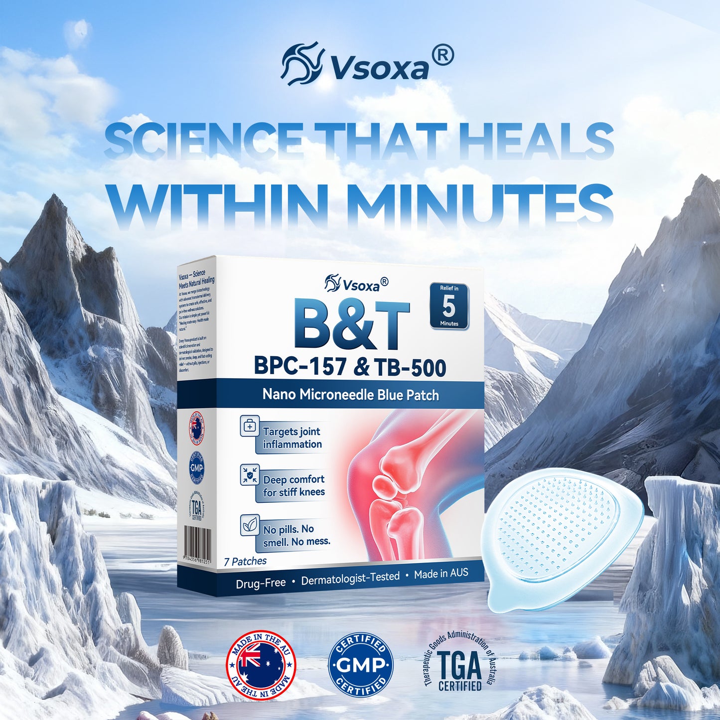 𝑽𝑠𝑜𝑥𝑎® 𝐁&𝐓 (𝑩𝑷𝐶-157 & 𝑻𝐵-500) 𝑵𝒂𝑛𝑜 𝑴𝒊𝒄𝒓𝒐𝑛𝑒𝑒𝑑𝑙𝑒 𝑩𝒍𝒖𝑒 𝑷𝒂𝒕ch 🇺🇸 𝘔𝘢𝘥𝘦 𝘪𝘯 𝘜𝘚𝘈 🦴 𝘝𝘪𝘴𝘪𝘣𝘭𝘦 𝘙𝘦𝘴𝘶𝘭𝘵𝘴 𝘪𝘯 7 𝘋𝘢𝘺𝘴 🔬